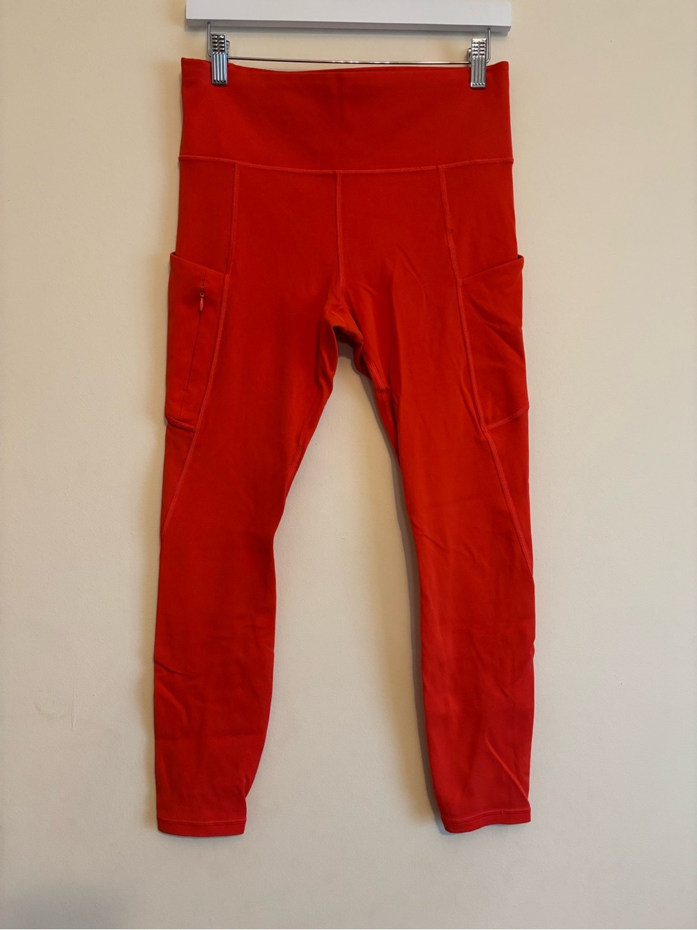Athleta Orange High-Waist Pocket Leggings